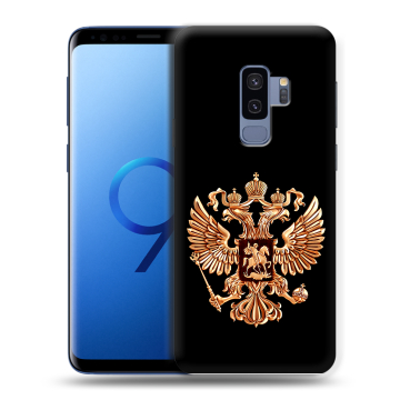 Силиконовый чехол на Samsung Galaxy S9 Plus с принтом Герб России золотой