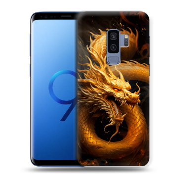 Силиконовый чехол на Samsung Galaxy S9 Plus с принтом Золотой дракон