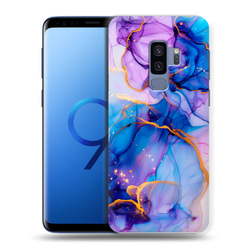 Силиконовый чехол на Samsung Galaxy S9 Plus с принтом синий мрамор Силиконовый чехол на Samsung Galaxy S9 Plus с принтом синий мрамор
