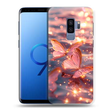 Силиконовый чехол на Samsung Galaxy S9 Plus с принтом бабочки розовые Силиконовый чехол на Samsung Galaxy S9 Plus с принтом бабочки розовые