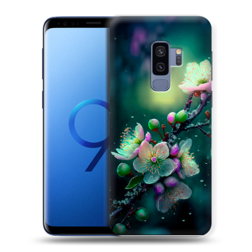 Силиконовый чехол на Samsung Galaxy S9 Plus с принтом Цветы и мрамор