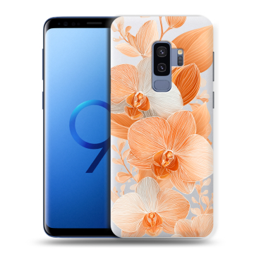 Силиконовый чехол на Samsung Galaxy S9 Plus с принтом Бежевые цветы