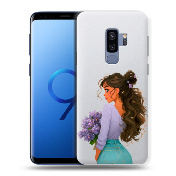 Силиконовый чехол на Samsung Galaxy S9 Plus с принтом девушка цветы
