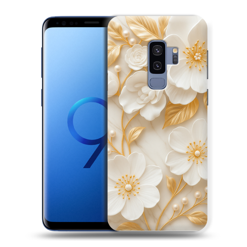 Силиконовый противоударный чехол на Samsung Galaxy S9 Plus с принтом Цветы Силиконовый противоударный чехол на Samsung Galaxy S9 Plus с принтом Цветы