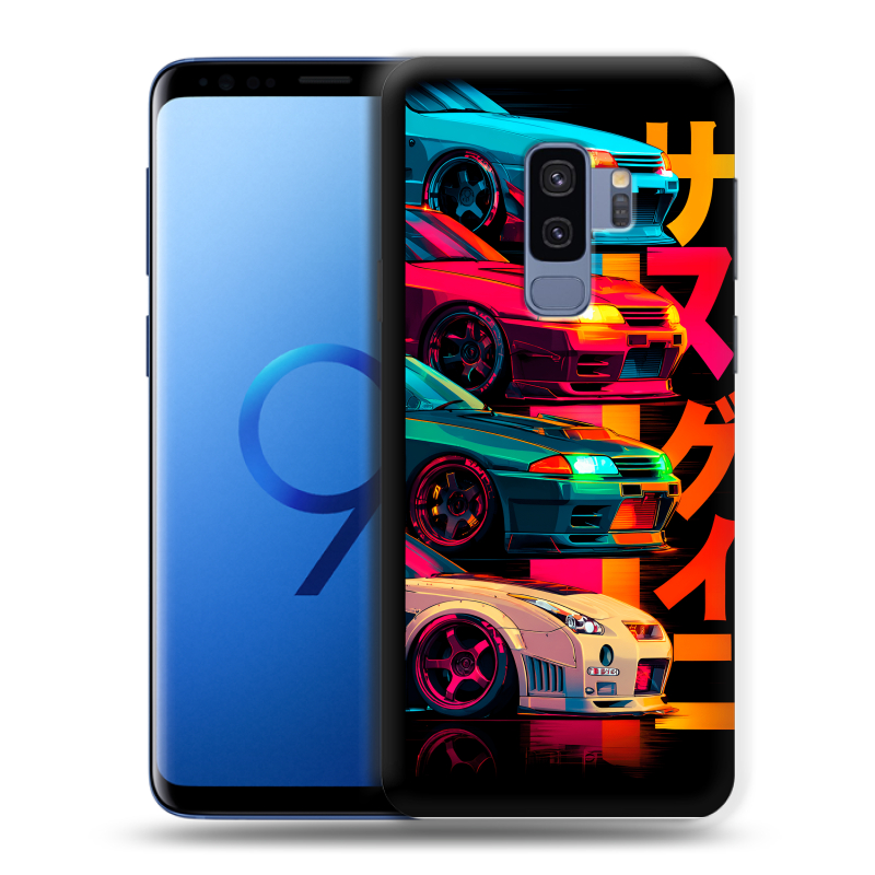 Силиконовый противоударный чехол на Samsung Galaxy S9 Plus с принтом Гоночные машины Силиконовый противоударный чехол на Samsung Galaxy S9 Plus с принтом Гоночные машины