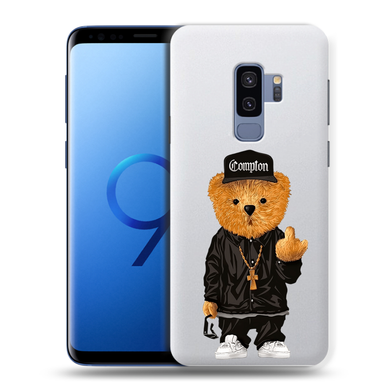 Силиконовый противоударный чехол на Samsung Galaxy S9 Plus с принтом Мишка Силиконовый противоударный чехол на Samsung Galaxy S9 Plus с принтом Мишка