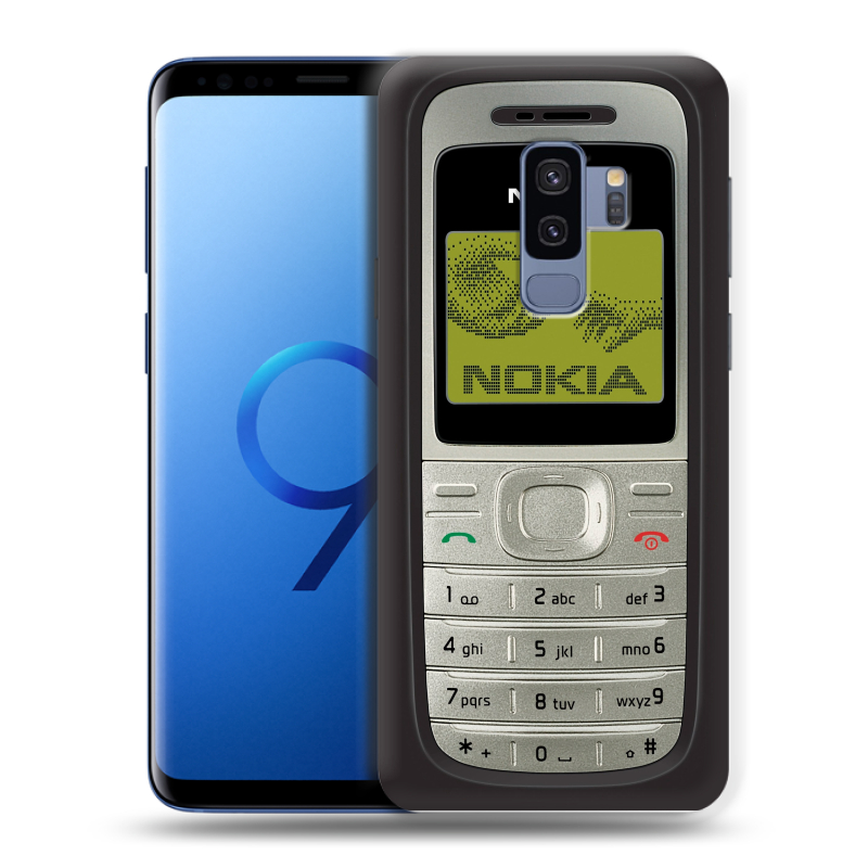 Силиконовый чехол на Samsung Galaxy S9 Plus с принтом Ретро Нокия Силиконовый чехол на Samsung Galaxy S9 Plus с принтом Ретро Нокия