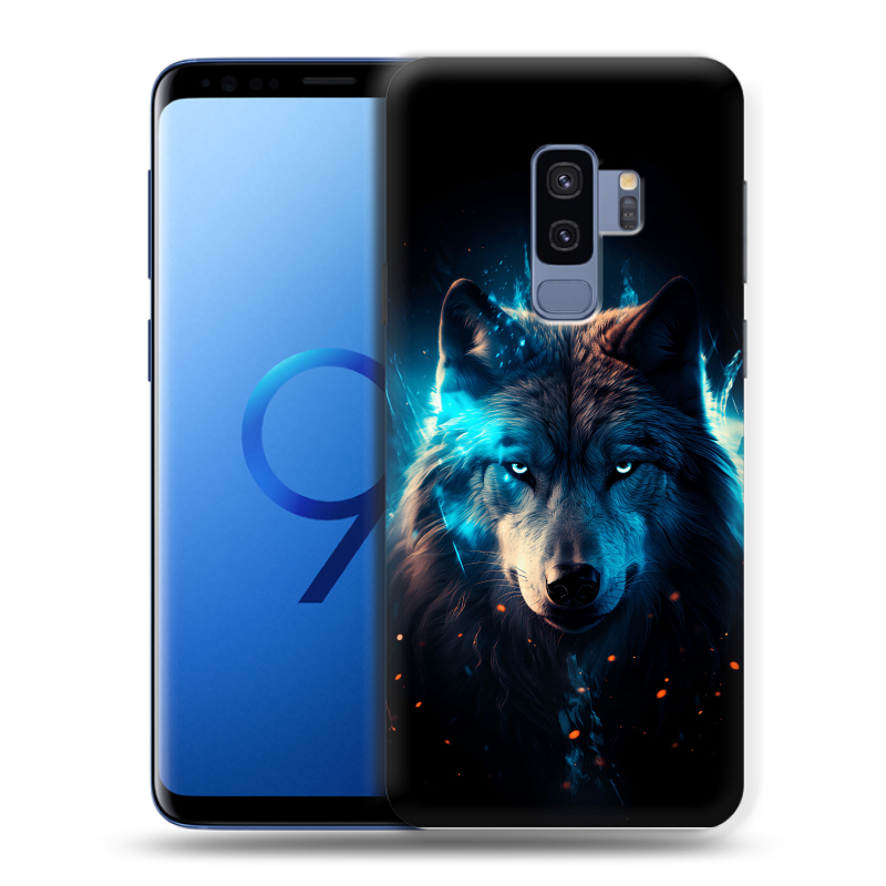 Силиконовый чехол на Samsung Galaxy S9 Plus с принтом Волк ночной Силиконовый чехол на Samsung Galaxy S9 Plus с принтом Волк ночной