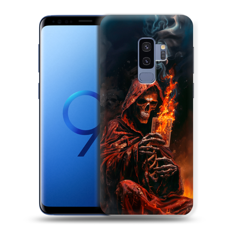 Силиконовый чехол на Samsung Galaxy S9 Plus с принтом Скелет и карты Силиконовый чехол на Samsung Galaxy S9 Plus с принтом Скелет и карты