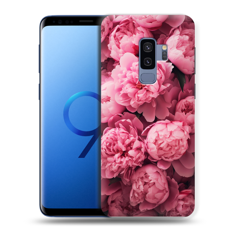 Силиконовый противоударный чехол на Samsung Galaxy S9 Plus с принтом цветы пионы Силиконовый противоударный чехол на Samsung Galaxy S9 Plus с принтом цветы пионы