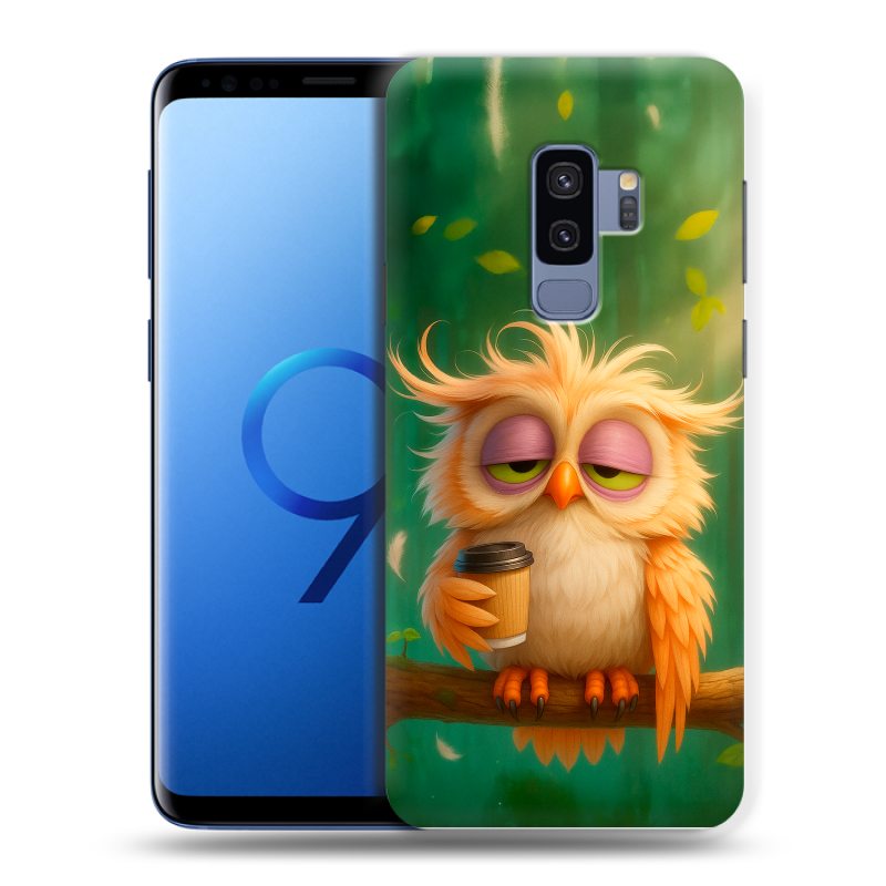 Силиконовый противоударный чехол на Samsung Galaxy S9 Plus с принтом сова Силиконовый противоударный чехол на Samsung Galaxy S9 Plus с принтом сова