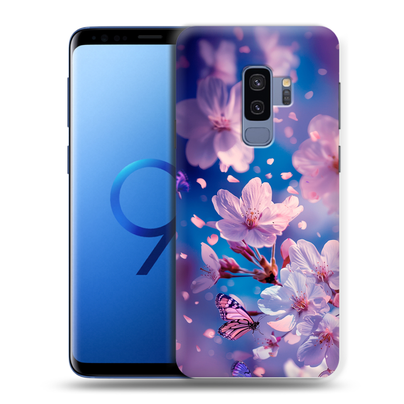 Силиконовый чехол на Samsung Galaxy S9 Plus с принтом цветы бабочки Силиконовый чехол на Samsung Galaxy S9 Plus с принтом цветы бабочки