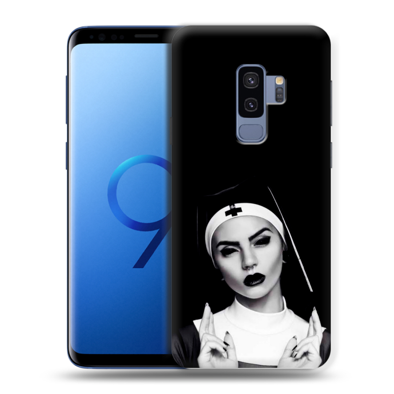 Силиконовый чехол на Samsung Galaxy S9 Plus с принтом монашка Силиконовый чехол на Samsung Galaxy S9 Plus с принтом монашка