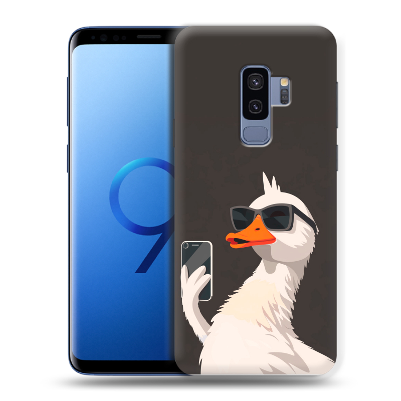 Силиконовый чехол на Samsung Galaxy S9 Plus с принтом утка в очках Силиконовый чехол на Samsung Galaxy S9 Plus с принтом утка в очках