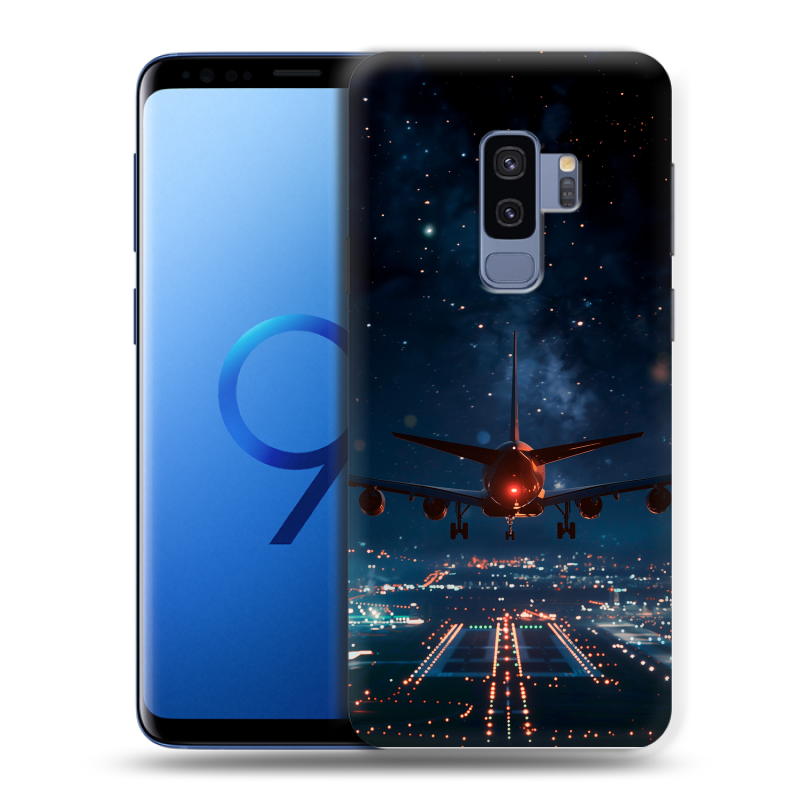 Силиконовый противоударный чехол на Samsung Galaxy S9 Plus с принтом самолет Силиконовый противоударный чехол на Samsung Galaxy S9 Plus с принтом самолет
