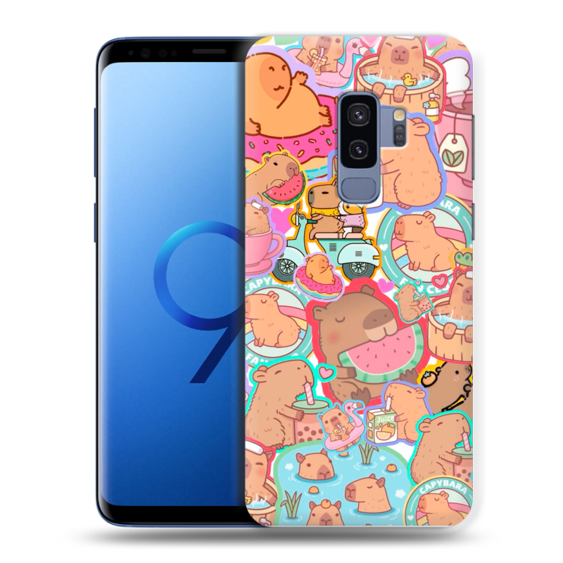 Силиконовый чехол на Samsung Galaxy S9 Plus с принтом капибары Силиконовый чехол на Samsung Galaxy S9 Plus с принтом капибары