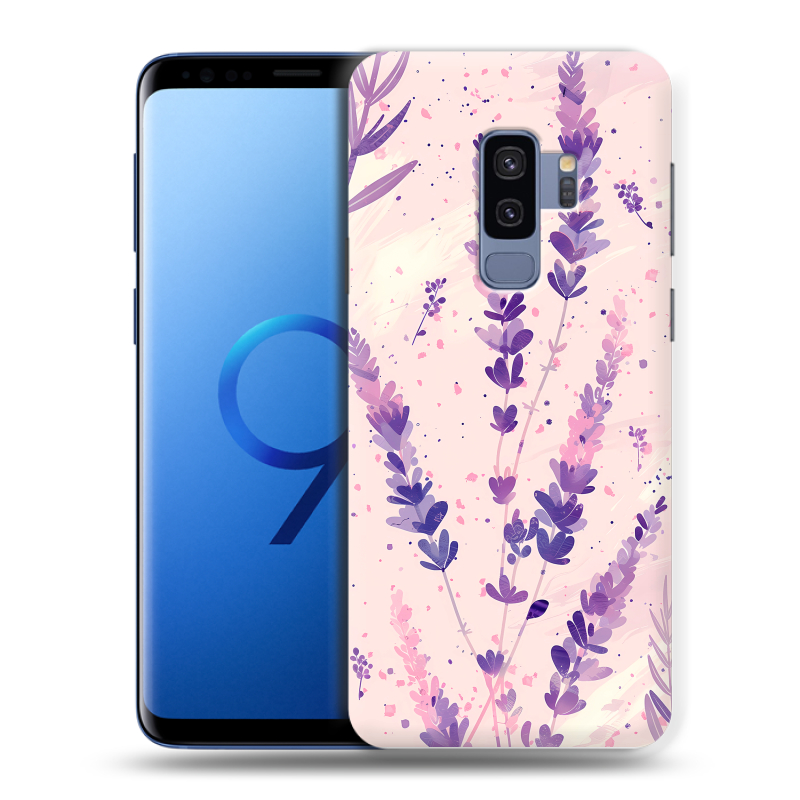 Силиконовый чехол на Samsung Galaxy S9 Plus с принтом цветы лаванда Силиконовый чехол на Samsung Galaxy S9 Plus с принтом цветы лаванда