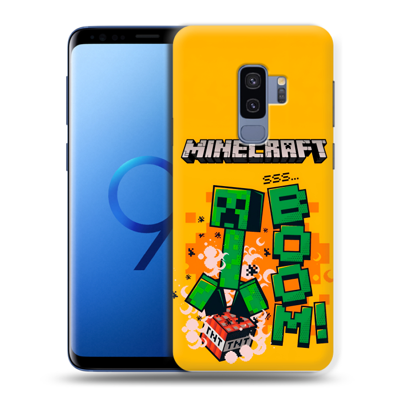 Силиконовый противоударный чехол на Samsung Galaxy S9 Plus с принтом Майнкрафт Minecraft Силиконовый противоударный чехол на Samsung Galaxy S9 Plus с принтом Майнкрафт Minecraft