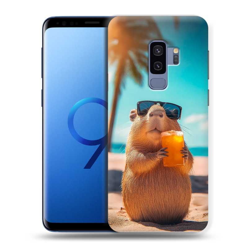 Силиконовый чехол на Samsung Galaxy S9 Plus с принтом Капибара Силиконовый чехол на Samsung Galaxy S9 Plus с принтом Капибара