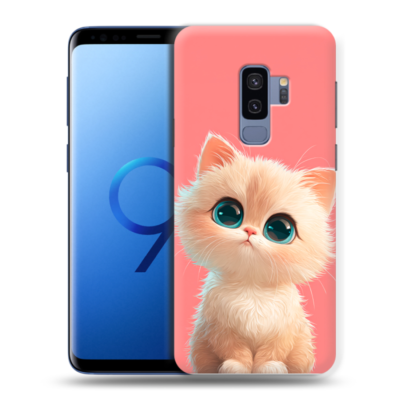 Силиконовый противоударный чехол на Samsung Galaxy S9 Plus с принтом Розовый котенок Силиконовый противоударный чехол на Samsung Galaxy S9 Plus с принтом Розовый котенок