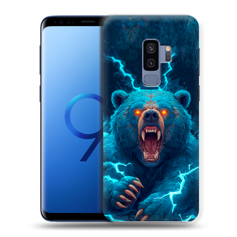 Силиконовый противоударный чехол на Samsung Galaxy S9 Plus с принтом Медведь Силиконовый противоударный чехол на Samsung Galaxy S9 Plus с принтом Медведь