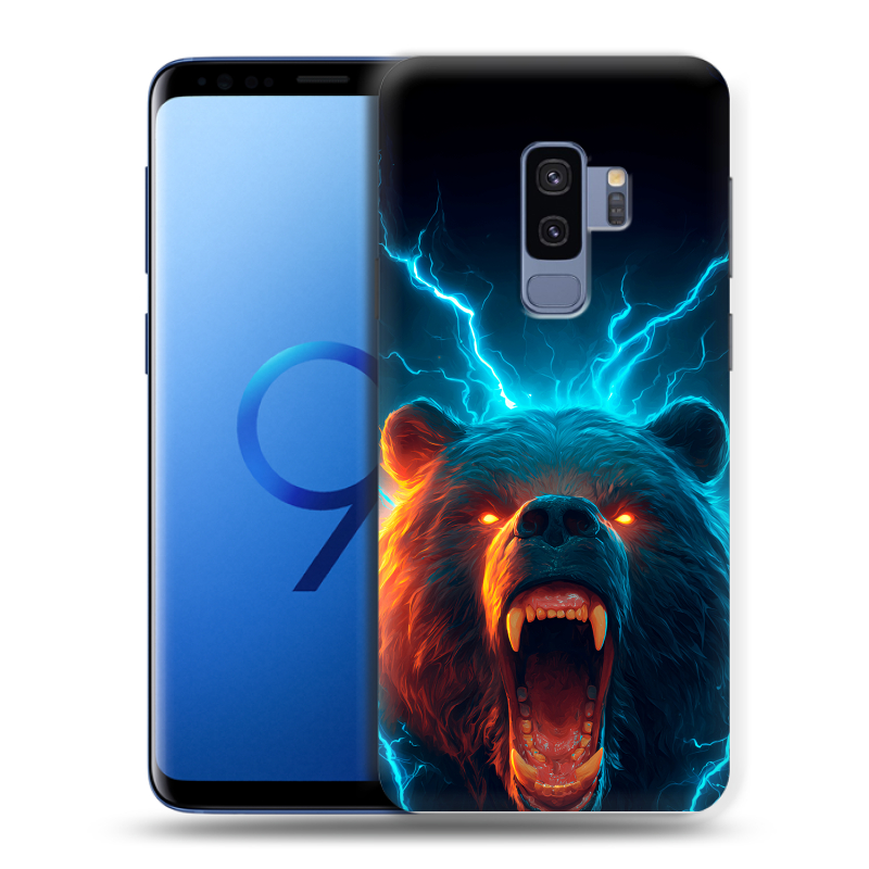 Силиконовый противоударный чехол на Samsung Galaxy S9 Plus с принтом Медведь Силиконовый противоударный чехол на Samsung Galaxy S9 Plus с принтом Медведь