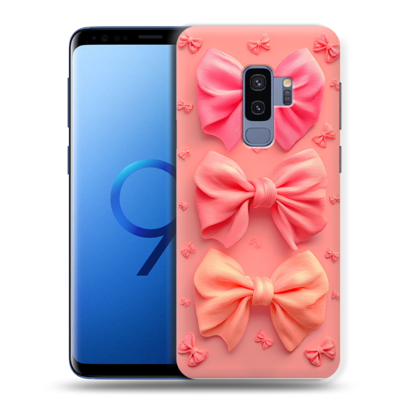 Силиконовый чехол на Samsung Galaxy S9 Plus с принтом Розовые бантики Силиконовый чехол на Samsung Galaxy S9 Plus с принтом Розовые бантики