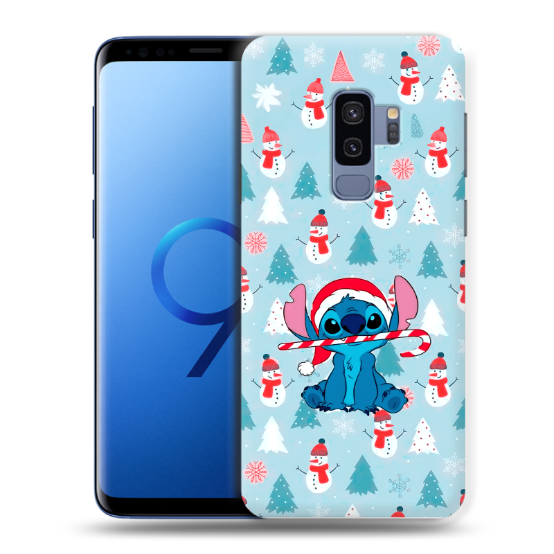 Силиконовый чехол на Samsung Galaxy S9 Plus с принтом Стич Новый год Силиконовый чехол на Samsung Galaxy S9 Plus с принтом Стич Новый год
