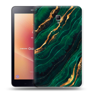 Силиконовый чехол на планшета Samsung Galaxy Tab A 8.0 (2017) с принтом Мрамор зеленое золото Силиконовый чехол на планшета Samsung Galaxy Tab A 8.0 (2017) с принтом Мрамор зеленое золото