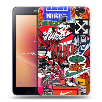 Силиконовый чехол на Samsung Galaxy Tab A 8.0 (2017) с принтом Найк Nike яркий