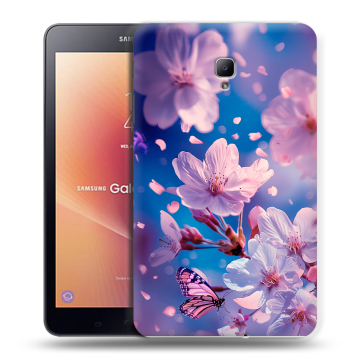 Силиконовый чехол на Samsung Galaxy Tab A 8.0 (2017) с принтом цветы бабочки