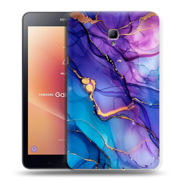 Силиконовый чехол на Samsung Galaxy Tab A 8.0 (2017) с принтом синий мрамор