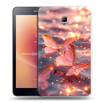 Силиконовый чехол на Samsung Galaxy Tab A 8.0 (2017) с принтом бабочки розовые Силиконовый чехол на Samsung Galaxy Tab A 8.0 (2017) с принтом бабочки розовые