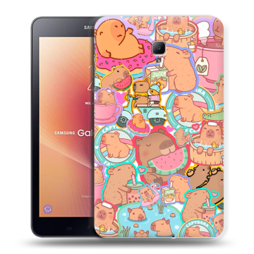 Силиконовый чехол на Samsung Galaxy Tab A 8.0 (2017) с принтом капибары Силиконовый чехол на Samsung Galaxy Tab A 8.0 (2017) с принтом капибары