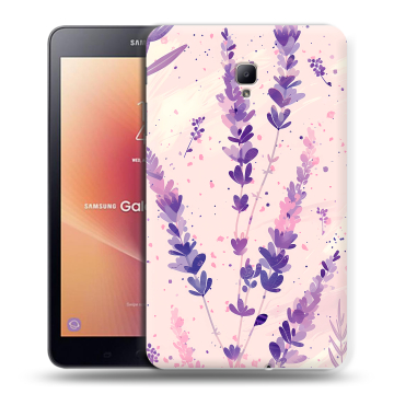 Силиконовый чехол на Samsung Galaxy Tab A 8.0 (2017) с принтом цветы лаванда Силиконовый чехол на Samsung Galaxy Tab A 8.0 (2017) с принтом цветы лаванда