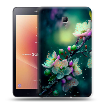 Силиконовый чехол на Samsung Galaxy Tab A 8.0 (2017) с принтом Цветы и мрамор Силиконовый чехол на Samsung Galaxy Tab A 8.0 (2017) с принтом Цветы и мрамор