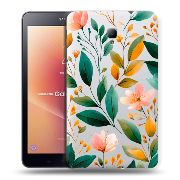 Силиконовый чехол на Samsung Galaxy Tab A 8.0 (2017) с принтом Цветы паттерн