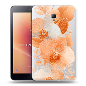 Силиконовый чехол на Samsung Galaxy Tab A 8.0 (2017) с принтом Бежевые цветы