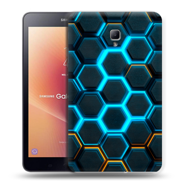 Силиконовый чехол на Samsung Galaxy Tab A 8.0 (2017) с принтом Неоновые соты