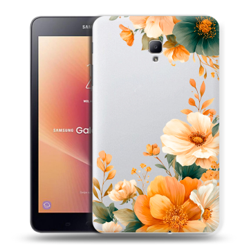 Силиконовый чехол на Samsung Galaxy Tab A 8.0 (2017) с принтом Цветы принт