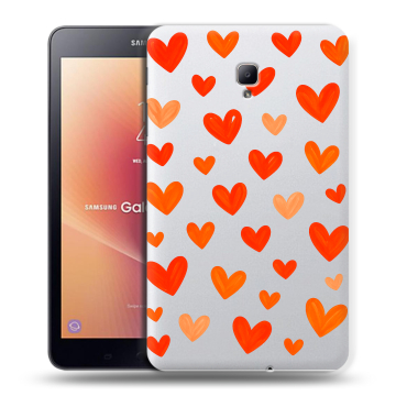 Силиконовый чехол на Samsung Galaxy Tab A 8.0 (2017) с принтом Сердечки
