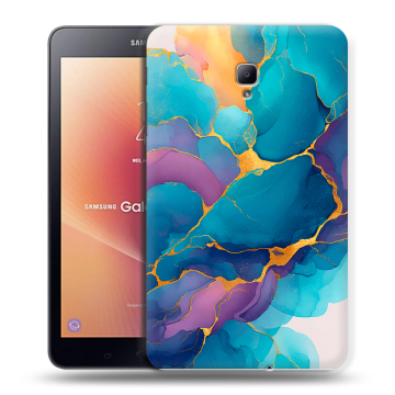 Силиконовый чехол на Samsung Galaxy Tab A 8.0 (2017) с принтом Мрамор блестки