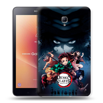 Силиконовый чехол на Samsung Galaxy Tab A 8.0 (2017) с принтом Demon Slayer Клинок рассекающий демонов