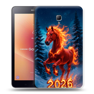 Силиконовый чехол на Samsung Galaxy Tab A 8.0 (2017) с принтом Новый год коня