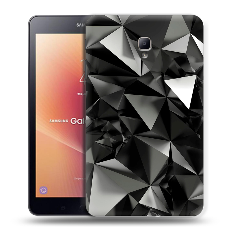 Силиконовый чехол на Samsung Galaxy Tab A 8.0 (2017) с принтом Черные кристаллы Силиконовый чехол на Samsung Galaxy Tab A 8.0 (2017) с принтом Черные кристаллы