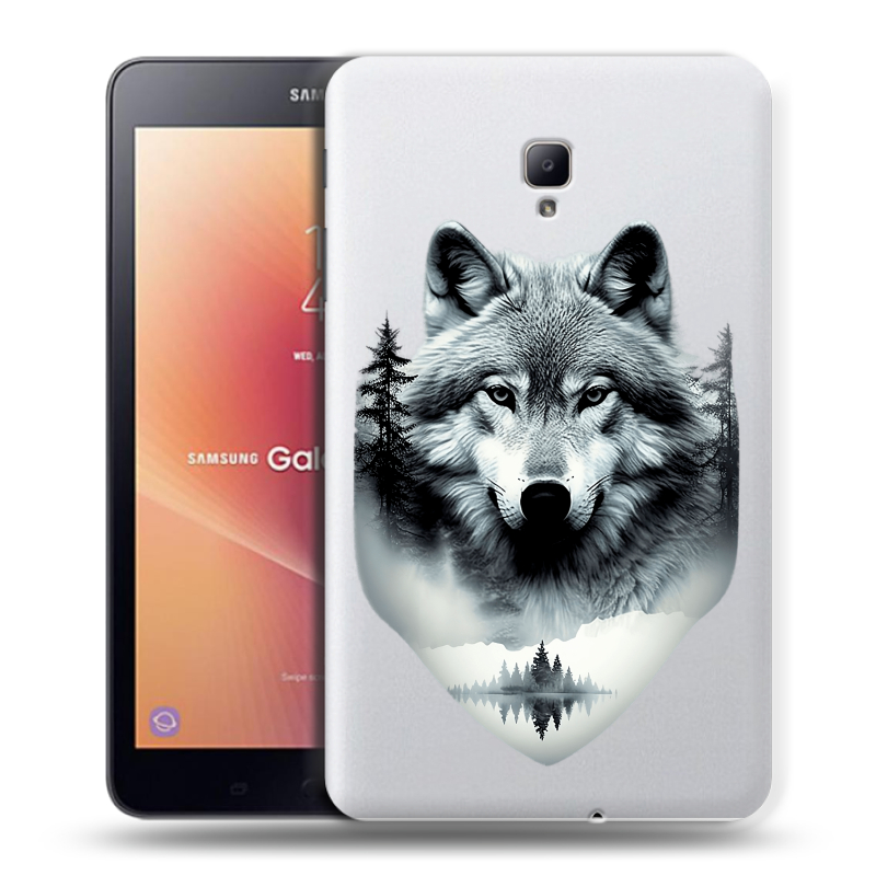 Силиконовый чехол на Samsung Galaxy Tab A 8.0 (2017) с принтом Волк в лесу Силиконовый чехол на Samsung Galaxy Tab A 8.0 (2017) с принтом Волк в лесу
