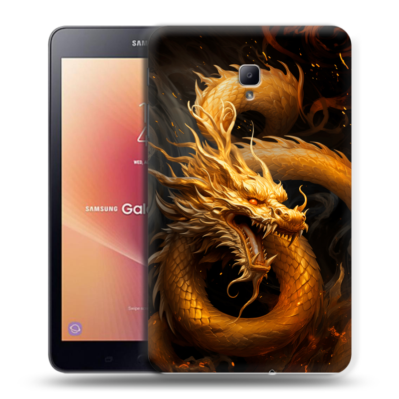 Силиконовый чехол на Samsung Galaxy Tab A 8.0 (2017) с принтом Золотой дракон Силиконовый чехол на Samsung Galaxy Tab A 8.0 (2017) с принтом Золотой дракон