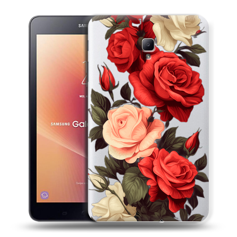 Силиконовый чехол на Samsung Galaxy Tab A 8.0 (2017) с принтом Розы Силиконовый чехол на Samsung Galaxy Tab A 8.0 (2017) с принтом Розы