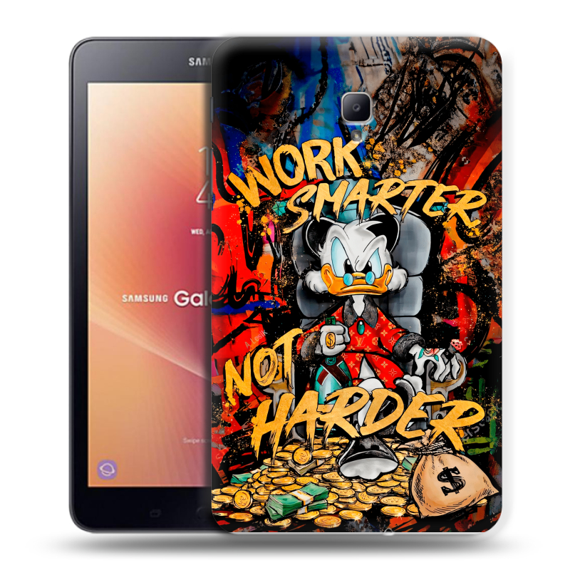 Силиконовый чехол на Samsung Galaxy Tab A 8.0 (2017) с принтом Дональд Дак Деньги Силиконовый чехол на Samsung Galaxy Tab A 8.0 (2017) с принтом Дональд Дак Деньги