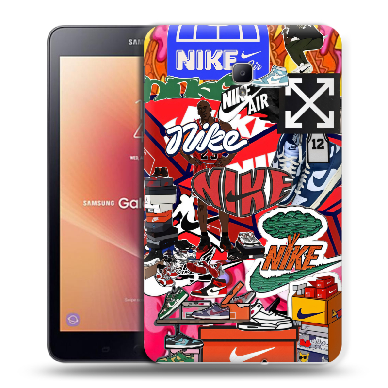 Силиконовый чехол на Samsung Galaxy Tab A 8.0 (2017) с принтом Найк Nike яркий Силиконовый чехол на Samsung Galaxy Tab A 8.0 (2017) с принтом Найк Nike яркий